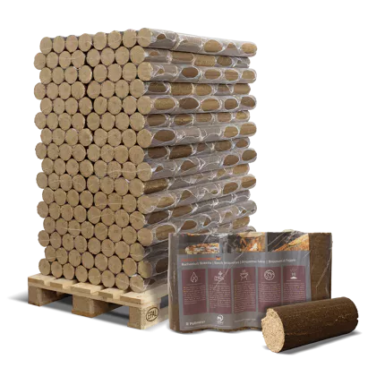 Premium Buchenholz Briketts 160 x 6 kg Hartholz Heizwert: ≥ 5,0 kWh/kg Asche: ≤ 0,9 %